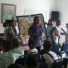 A nossa diretora fazendo a abertura do projeto e logo após, a apresentação do 7º ano A com Márcio Vítor.